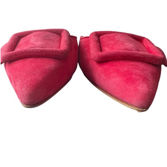 Manolo Blahnik Maysale Suede Flats In Pink - Picture 10 of 16